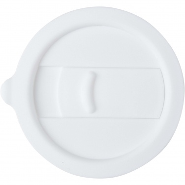 Logotrade Geschäftsgeschenke das Foto: Java 330 ml Keramikbecher mit Silikonhülle und Kunststoffdeckel