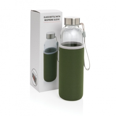 Logotrade Werbeartikel das Foto: Glasflasche mit Neopren-Sleeve