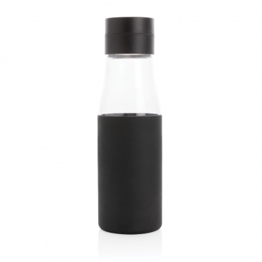 Logotrade Firmengeschenke das Foto: Ukiyo Trink-Tracking-Flasche aus Glas mit Hülle