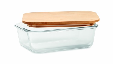 Logotrade Firmengeschenke das Foto: Lunchbox Glas mit Bambus