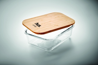 Logotrade Logogeschenke das Foto: Lunchbox Glas mit Bambus