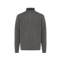 IQONIQ Elgon Quarter-Zip-Sweater aus rec. Baumwolle, Anthrazit