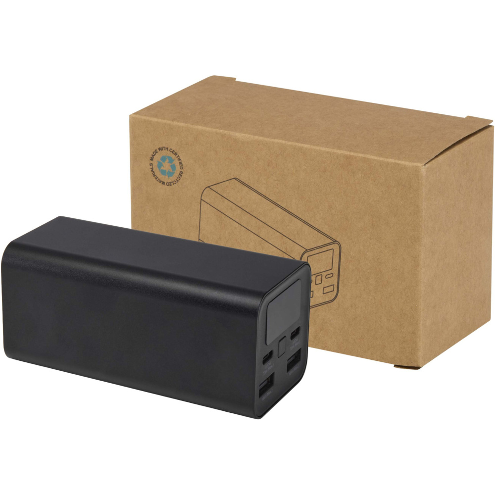 Logotrade Geschäftsgeschenke das Foto: Acamar 70 W 20.000 mAh Laptop Powerbank aus recyceltem Aluminium