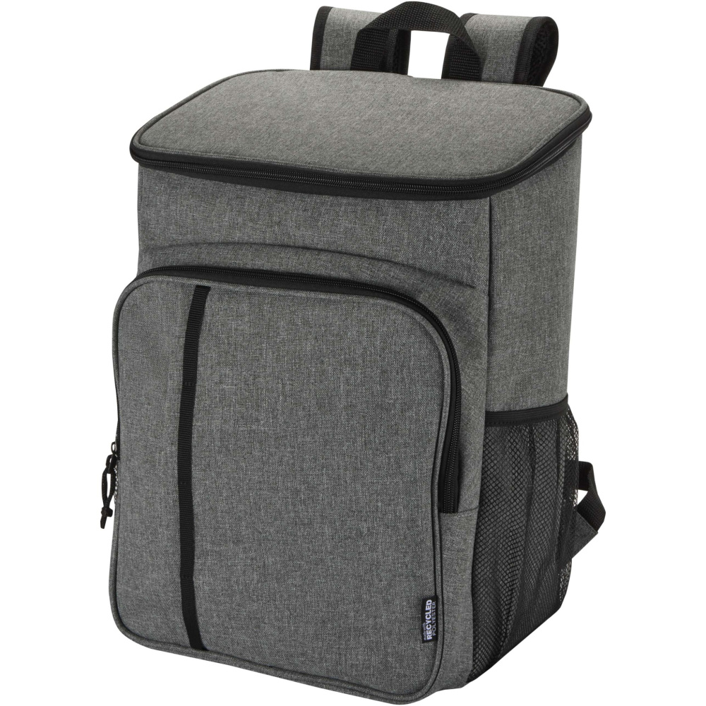 Logotrade Firmengeschenke das Foto: Tundra GRS recycelter Picknickkühlrucksack mit Besteckset 20L