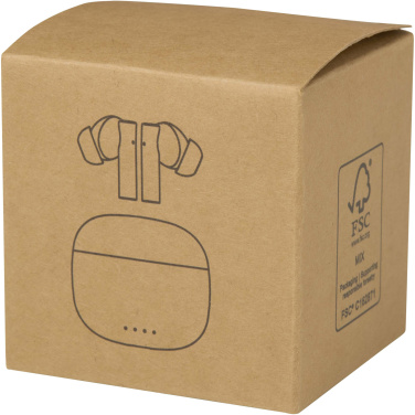 Logotrade Firmengeschenke das Foto: Alterf True Wireless Bluetooth® Headset aus recyceltem Kunststoff mit Silikon-Ohrstöpseln