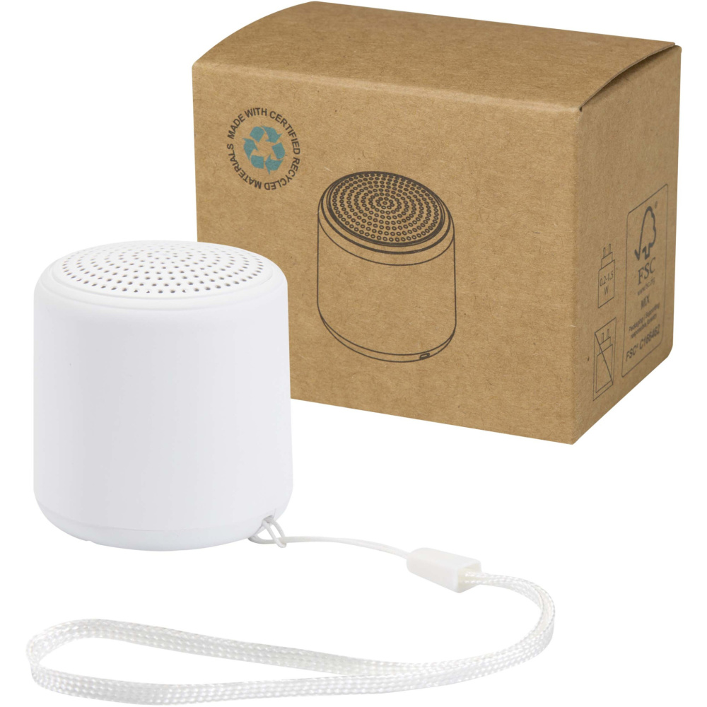 Logotrade Logogeschenke das Foto: Velkis 3 W Bluetooth® Lautsprecher aus recyceltem Kunststoff