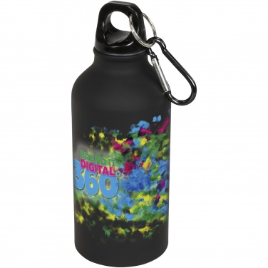 Logotrade corporate gift image of: Oregon 400 ml matte water bottle with carabiner