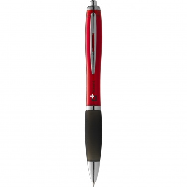 Logo trade business gifts image of: Nash ballpoint pen coloured barrel and black grip