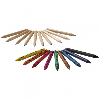 Logotrade promotional item image of: Lucky 19-piece coloured pencil and crayon set