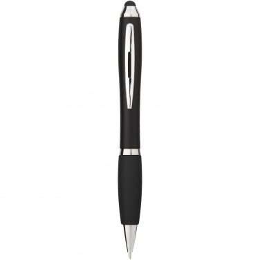 Logotrade promotional product picture of: Nash coloured stylus ballpoint pen with black grip