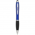 Nash coloured stylus ballpoint pen with black grip, Royal blue / Solid black