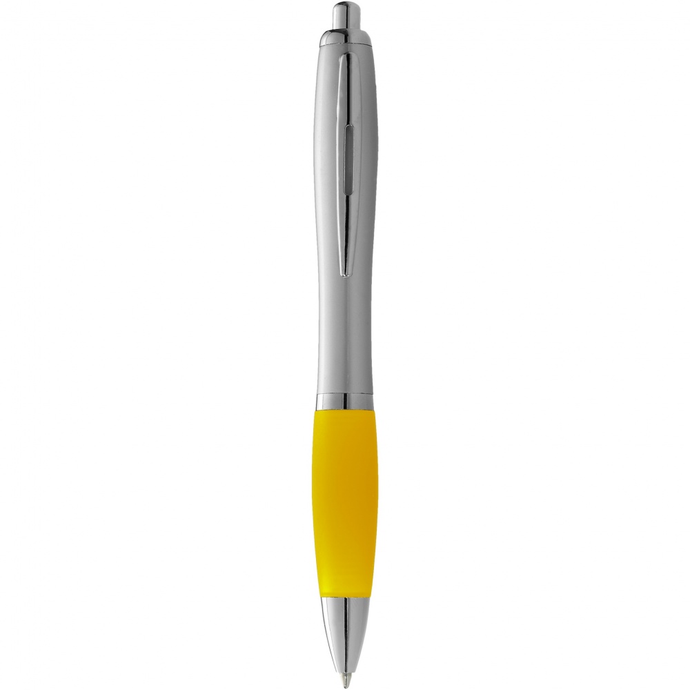 Logotrade advertising product image of: Nash ballpoint pen silver barrel and coloured grip