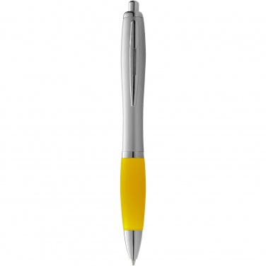 Logotrade corporate gift image of: Nash ballpoint pen silver barrel and coloured grip
