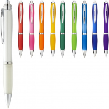 Logo trade corporate gifts image of: Nash ballpoint pen coloured barrel and grip