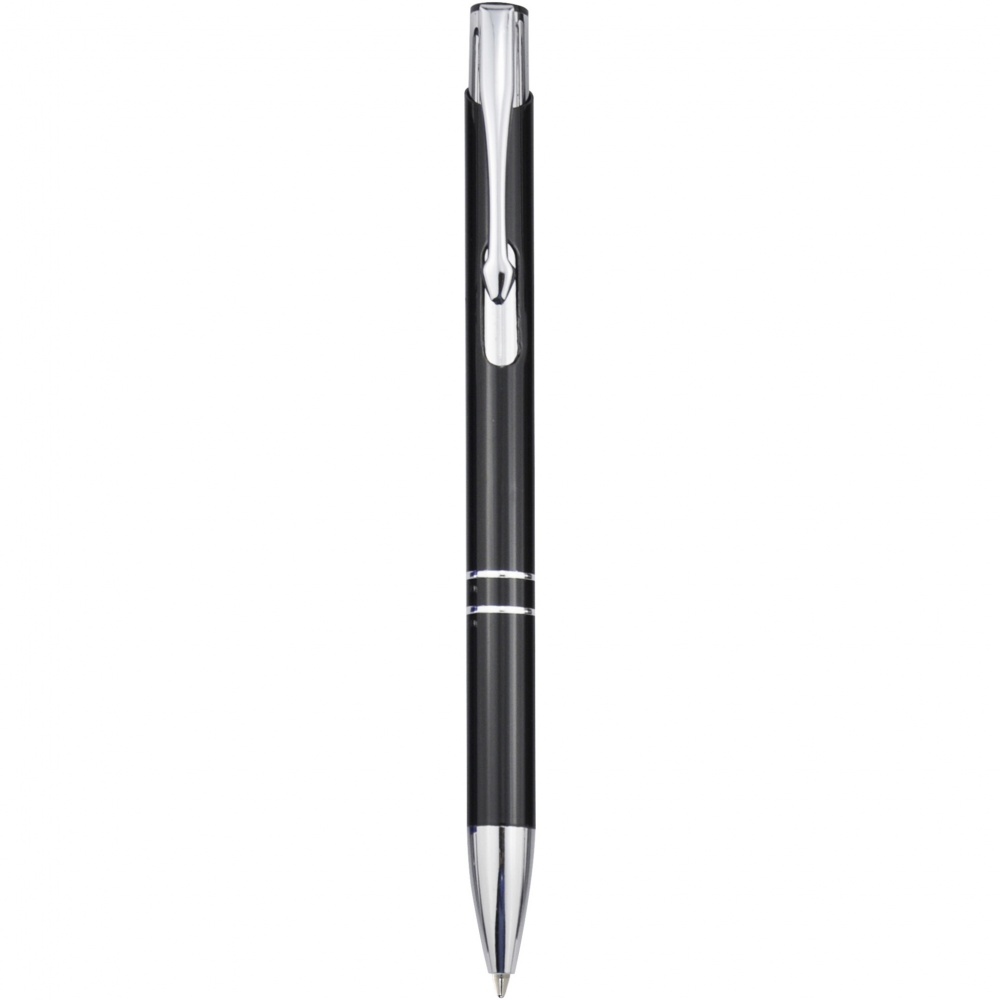 Logo trade corporate gifts image of: Moneta aluminium click ballpoint pen (blue ink)
