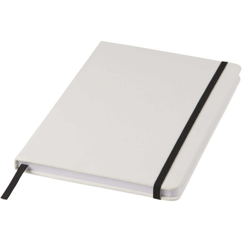 Logotrade corporate gift picture of: Spectrum A5 white notebook with coloured strap