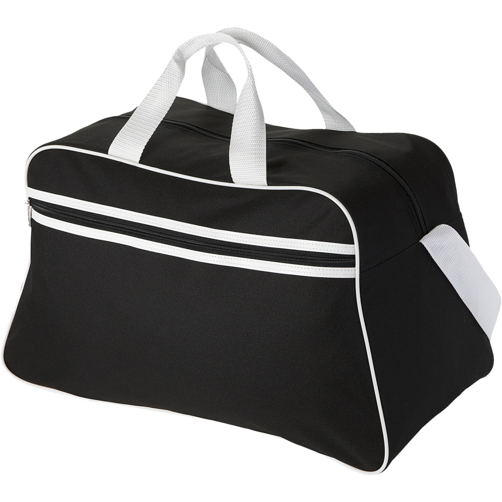 Logo trade promotional merchandise photo of: San Jose 2-stripe sports duffel bag 30L