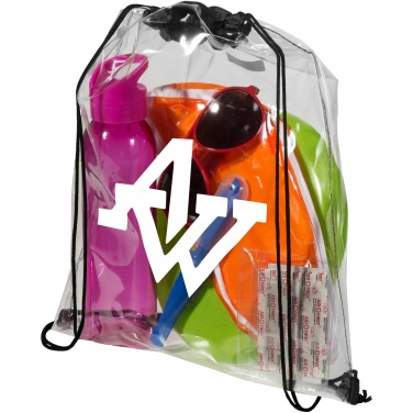 Logo trade promotional gifts picture of: Lancaster transparent drawstring bag 5L