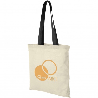 Logo trade advertising product photo of: Nevada 100 g/m² cotton tote bag coloured handles 7L