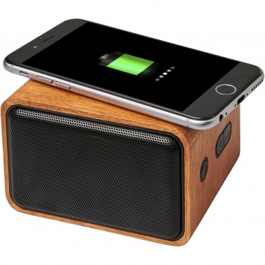 Logotrade promotional giveaway picture of: Wooden 3W speaker with wireless charging pad