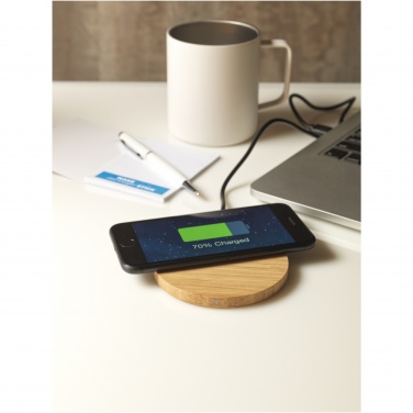 Logo trade promotional item photo of: Essence 5W bamboo wireless charging pad