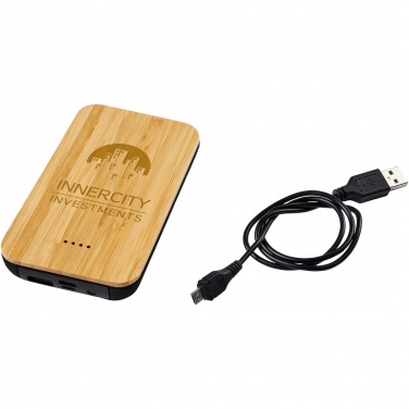Logo trade promotional item photo of: Future 6000 mAh bamboo/fabric wireless power bank