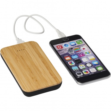 Logotrade promotional item image of: Future 6000 mAh bamboo/fabric wireless power bank
