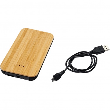 Logo trade promotional merchandise image of: Future 6000 mAh bamboo/fabric wireless power bank
