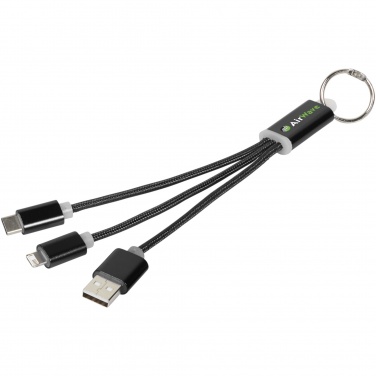 Logotrade promotional products photo of: Metal 3-in-1 charging cable with keychain