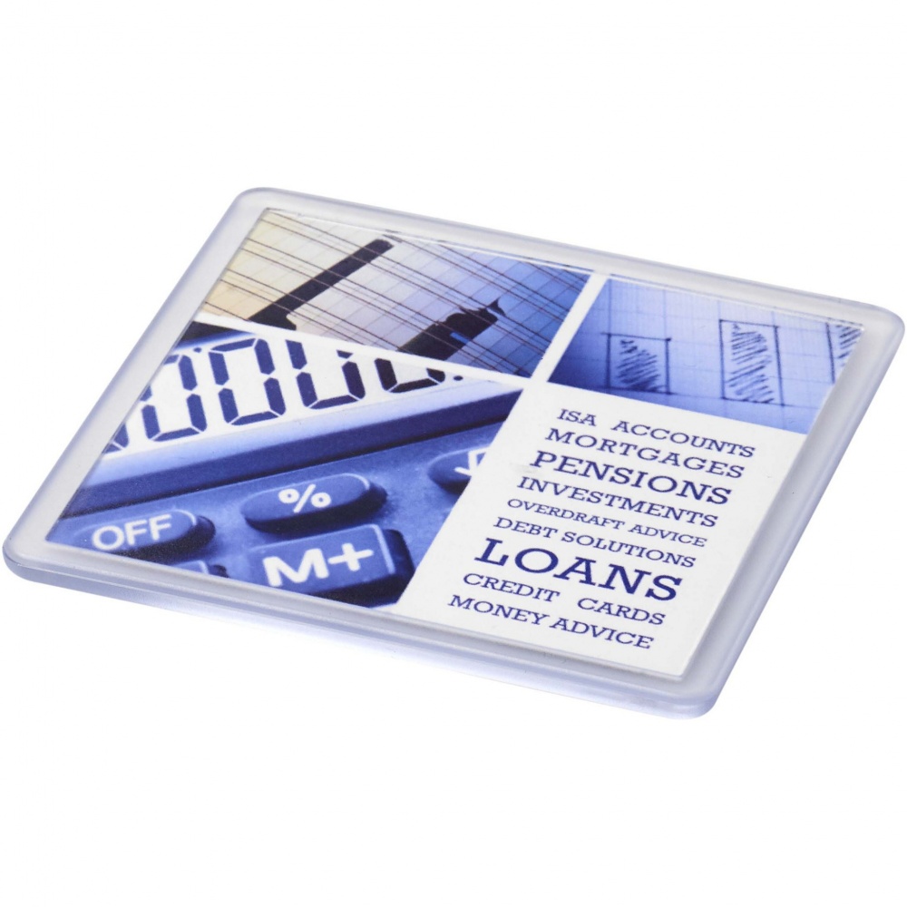 Logo trade promotional giveaway photo of: Ellison square plastic coaster with paper insert