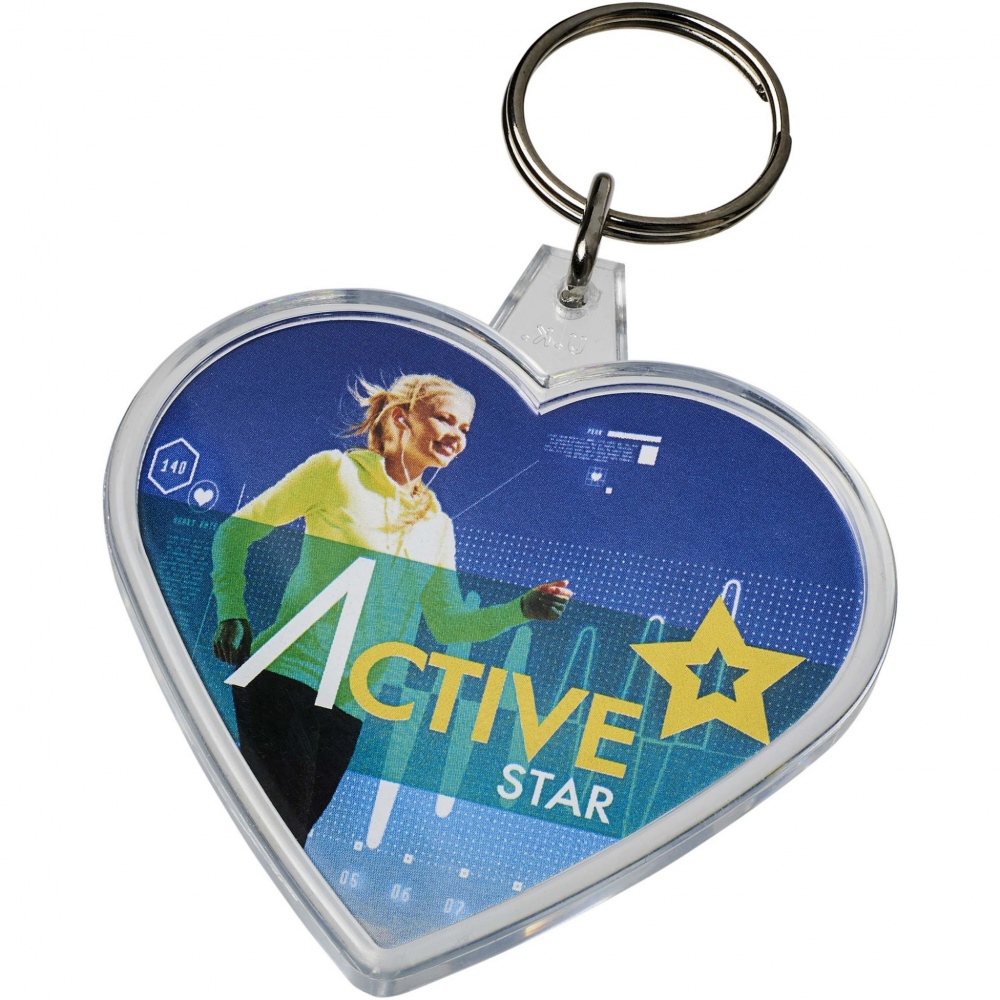 Logo trade promotional product photo of: Combo heart-shaped keychain