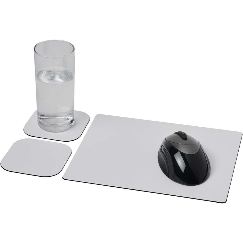 Logo trade promotional merchandise photo of: Brite-Mat® mouse mat and coaster set combo 3