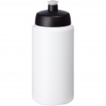 Baseline® Plus grip 500 ml sports lid sport bottle, White / Solid black