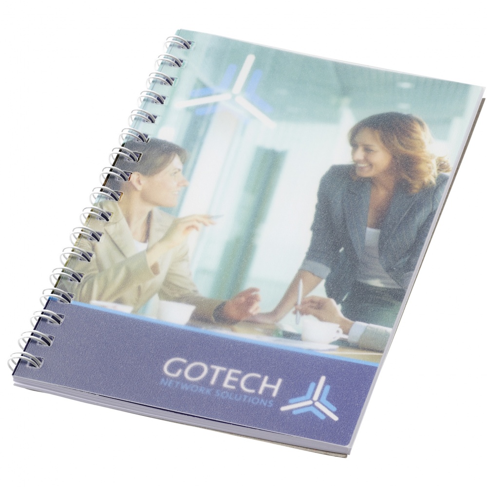 Logo trade promotional products image of: Desk-Mate® spiral A6 notebook PP cover