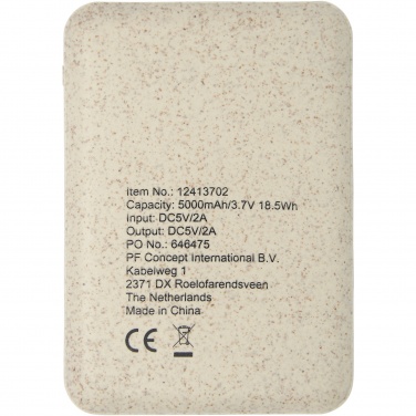 Logotrade promotional product picture of: Asama 5000 mAh wheat straw power bank