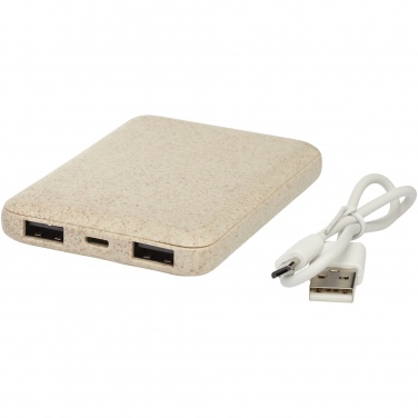 Logo trade promotional item photo of: Asama 5000 mAh wheat straw power bank