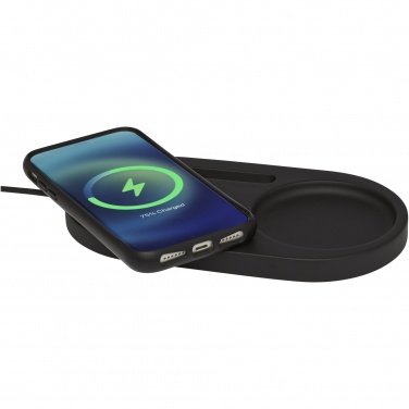 Logo trade business gifts image of: Klip 5W wireless charging desk organizer