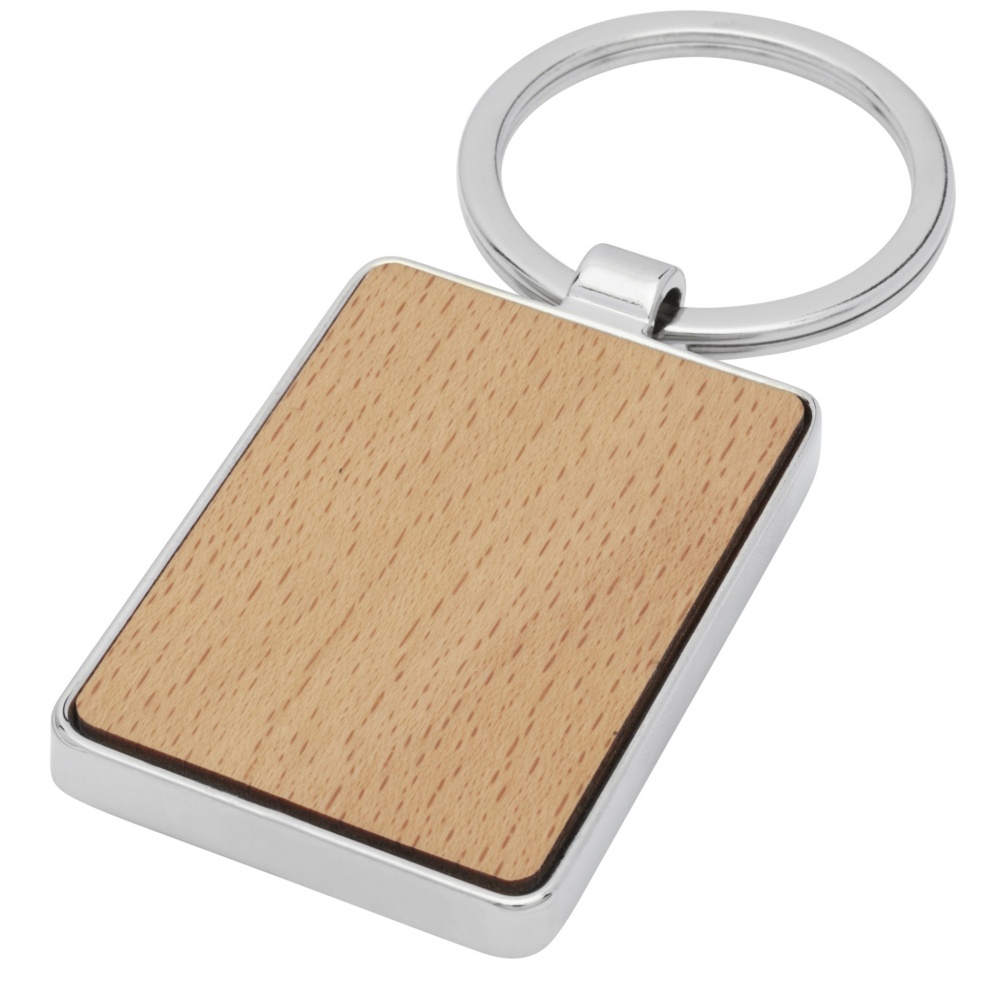 Logo trade promotional giveaway photo of: Mauro beech wood rectangular keychain