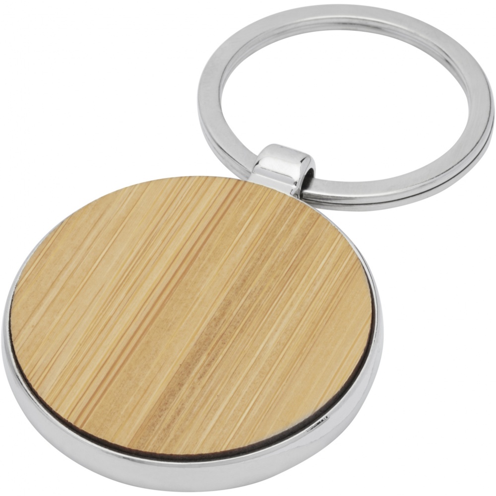 Logo trade business gift photo of: Nino bamboo round keychain