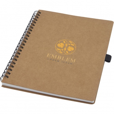 Logotrade promotional item picture of: Cobble A5 wire-o recycled cardboard notebook with stone paper