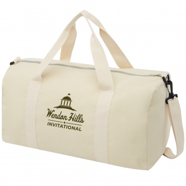 Logotrade corporate gift image of: Pheebs 450 g/m² recycled cotton and polyester duffel bag 24L