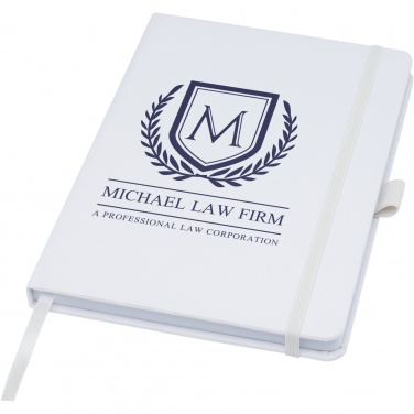 Logo trade promotional products image of: Honua A5 recycled paper notebook with recycled PET cover