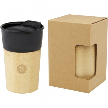 Logo trade promotional giveaways picture of: Pereira 320 ml porcelain mug with bamboo outer wall