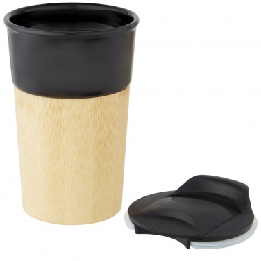 Logo trade promotional product photo of: Pereira 320 ml porcelain mug with bamboo outer wall