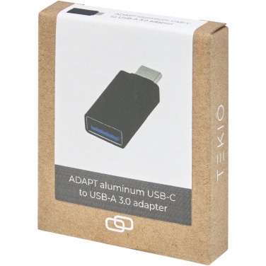 Logo trade promotional merchandise photo of: ADAPT aluminum USB-C to USB-A 3.0 adapter