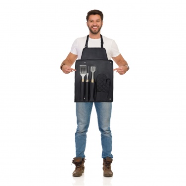 Logo trade business gifts image of: Gril 3-piece BBQ tools set and glove 