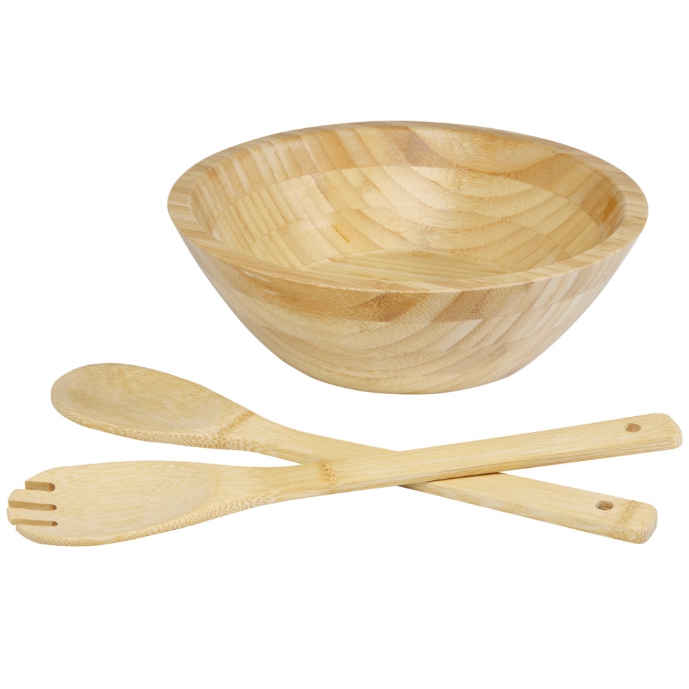 Logo trade promotional giveaways image of: Argulls bamboo salad bowl and tools