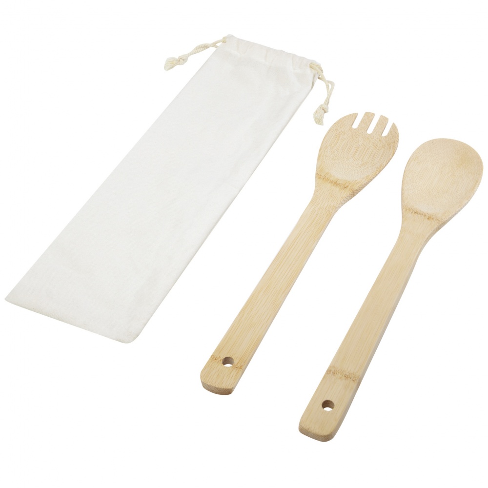 Logotrade promotional gift image of: Endiv bamboo salad spoon and fork