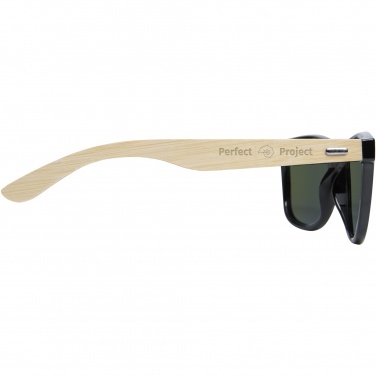 Logotrade business gift image of: Taiyō rPET/bamboo mirrored polarized sunglasses in gift box
