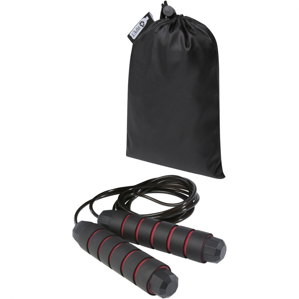 Logo trade promotional products image of: Austin soft skipping rope in recycled PET pouch